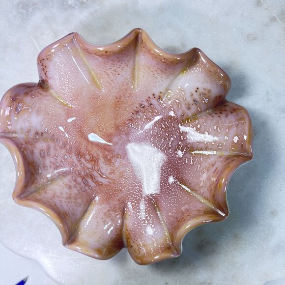 Vtg Murano Genuine Venetian Glass Cased Sommerso Silver Bullicante Aventurine - Picture 2 of 9